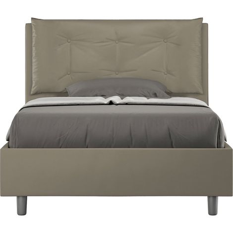 Letto una piazza e mezza senza rete imbottito 120x200 similpelle cappuccino Annalisa Large