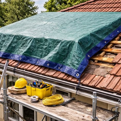 Bâche de Protection Tissée 3 x 4 M  60 g/m² – Polyéthylène Double Face, Coins Renforcés et Œillets Métalliques – Multi-Usages