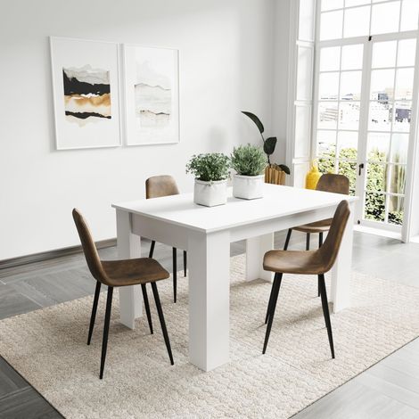 Set Di 4 Sedie In Ecopelle Per Sala Da Pranzo Ufficio Con Gambe In Metallo Stile Vintage Scandinavo Comoda Seduta Ideale Per Soggiorno Sala Riunione (Marrone) - Colore: Marrone (1/5)