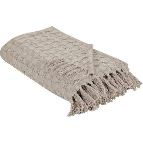 Bedspread BERE Cotton 200 x 220 cm Taupe