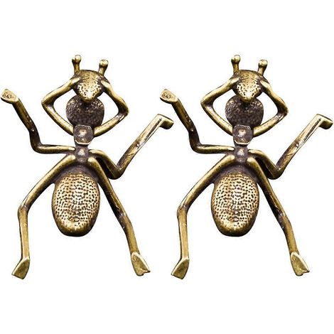 Lot de 2 décorations de bureau artisanales en forme de fourmis, pour table basse ou bureau.-5.30X3.90X2.30CM-Golden (1/4)
