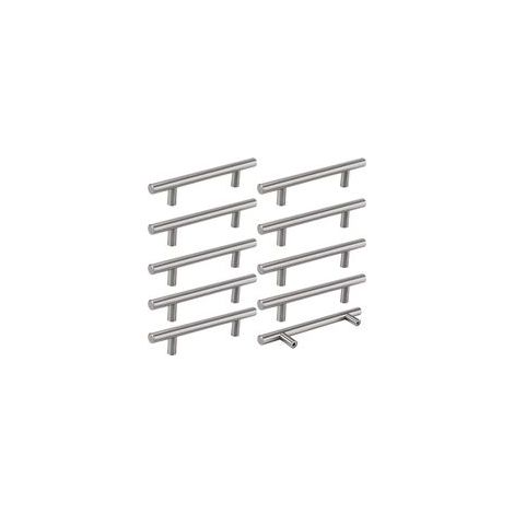 10 × Poignées de Meuble Cuisine - Poignet de Porte en Acier Inoxydable, Distance de Trou de 128mm, Couleur Argent(avec vis) (1/5)