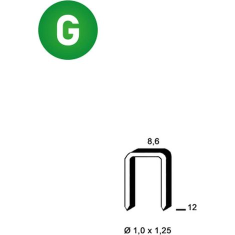 10 000 Agrafes H-12 - Galvanisées - 8.6x12x1x1.25 mm - D-Work