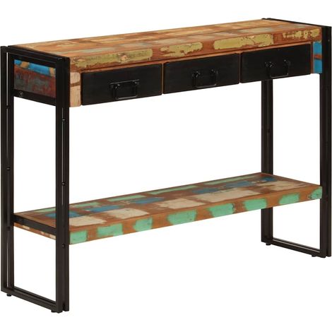 vidaXL Tavolo Consolle 110x30x76 cm in Legno Massello Riciclato (1/5)