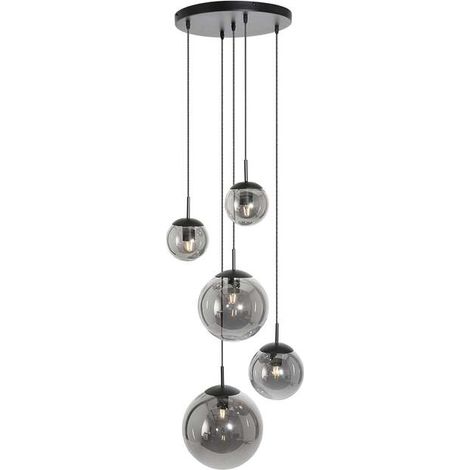 [NEUWERTIG] B-Ware Steinhauer Hängeleuchte Bollique dimmbar schwarz Glas Pendelleuchte Lampe Ø60cm (1/2)