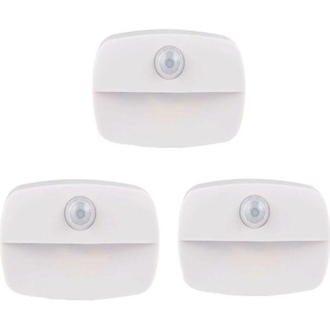 Lot de 3 Veilleuse LED Automatique ,Lampe de Nuit Murale avec Détecteur de Mouvement autocollante,Veilleuse Murale pour Salle de Bains,Chambre,Garage et Couloir(Blanc Chaud) (1/5)