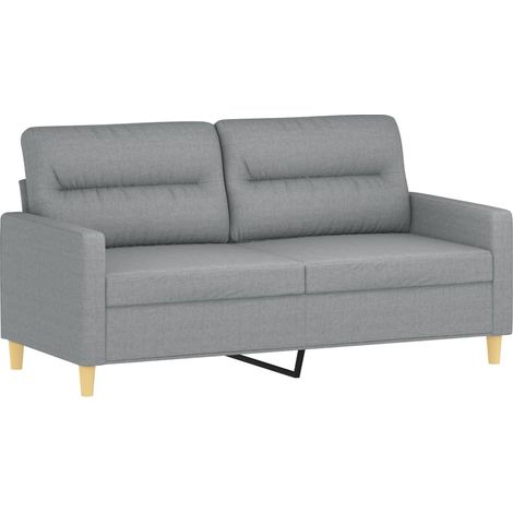 vidaXL Divano a 2 Posti Grigio Chiaro 140 cm in Tessuto (1/5)