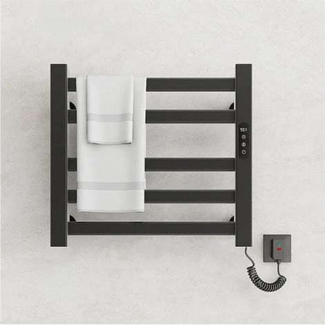 Largeight Sèche-serviettes électrique avec affichage numérique Température réglable 30-70°C Protection IPX5 Installation facile - R308-noir (1/5)