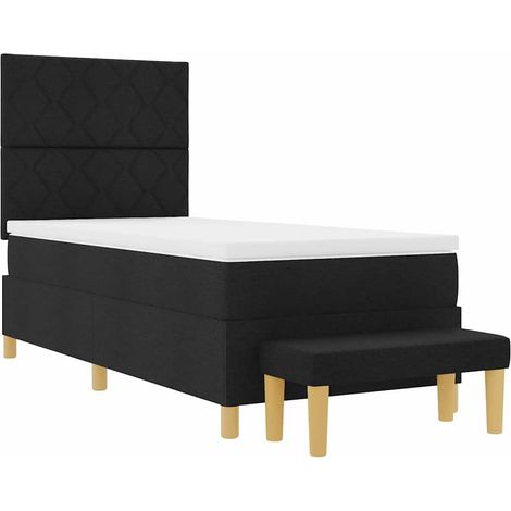 Boxspringbett mit Matratze Schwarz 100 x 200 cm Stoff vidaXL (1/5)