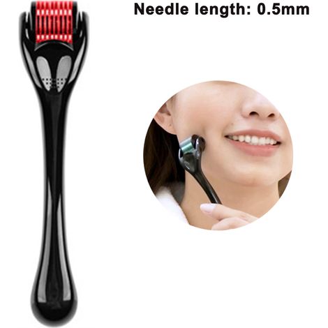 Kit de microneedling à rouleau pour le visage, la barbe et la croissance des cheveux : rouleau à micro-aiguilles en titane (540 aiguilles) pour une utilisation à domicile. (1/5)