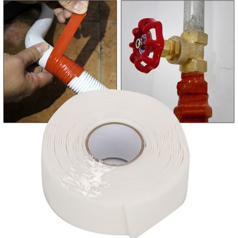 Wasserdichtes Klebeband mit starker Haftung für Reparaturen an PVC- und PPR-Rohren, 2,5 cm breit, rot/weiß (1/5)