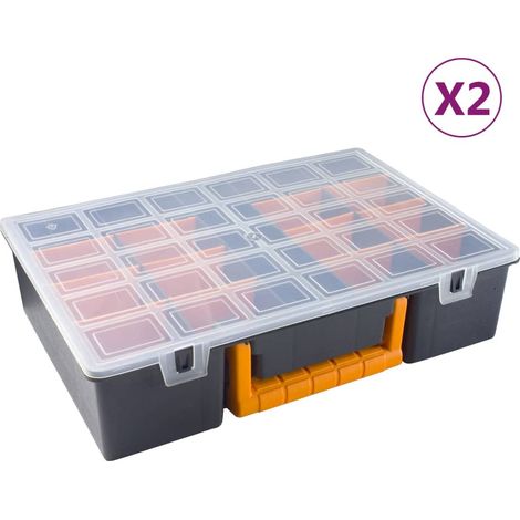 Coffret de rangement, 2 pièces. Séparateurs amovibles, 360 x 250 x 85 mm, PP (1/5)