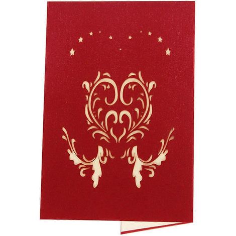 1 carte de vœux 3D « Bénédiction d'amour » pour la Saint-Valentin-15x10x0.2cm-Red