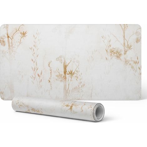 Alfombrilla protectora para escritorio, teclado y rat贸n con estampado floral sutil, 120 x 60 cm.
