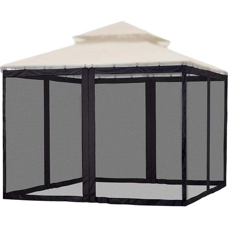 Pour terrasse extérieure Moustiquaire pour pergola 4X Moustiquaire 3x3M, protection solaire, ventilation, résistante aux UV, idéale pour le jardin et le camping (1/5)
