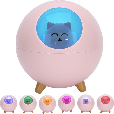 Mini humidificateur de bureau silencieux, rechargeable par USB, rose, idéal pour le bureau ou la chambre. (1/5)