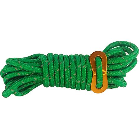 Corde de tente réfléchissante, tente de tente légère, câbles avec tendeurs en aluminium, longueur de corde 4 m de diamètre 4 mm, corde verte idéale pour le camping en plein air, la randonnée, les tent (1/2)