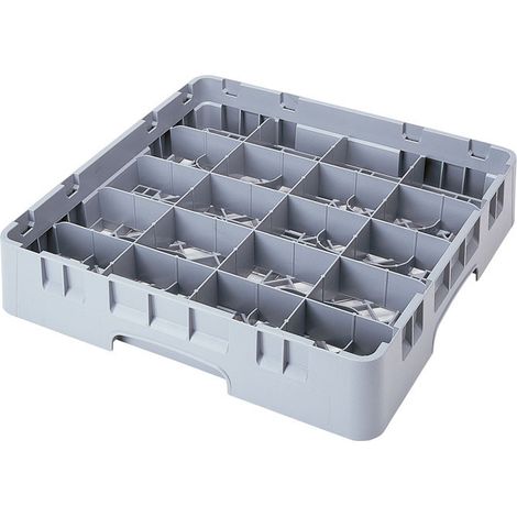 Casier lavage 20 compartiments haut max 6.6 cm - 50 x 50 x 10.1 cm - Gris - Lot de 6 - Cambro