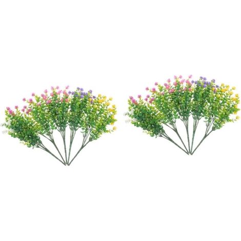 10 Pcs Eucalyptus Camélia Fausse Tige Tiges Artificielles Feuilles Pics De Fleurs Artificiels Faux Pics Faux Ornements Végétaux (1/5)