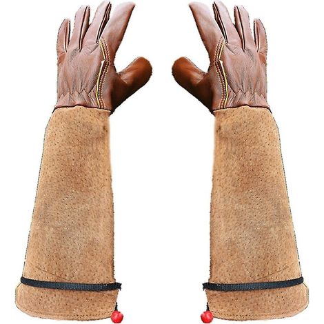 (L) Gants de jardinage 1 paire, gants anti-épines de taille de rose, gants en peau de mouton en peau de porc Gants floraux (1/5)