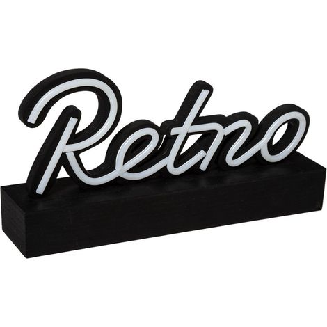 Mot déco lumineux LED rétro noir (1/2)