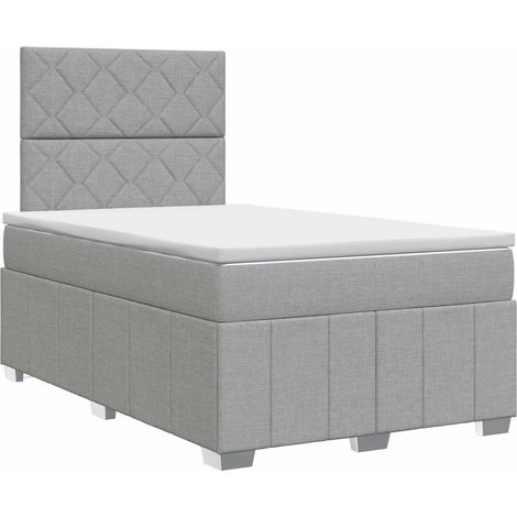 Maison Exclusive - Letto box spring con materasso Grigio Chiaro 120 x 190 cm (1/5)