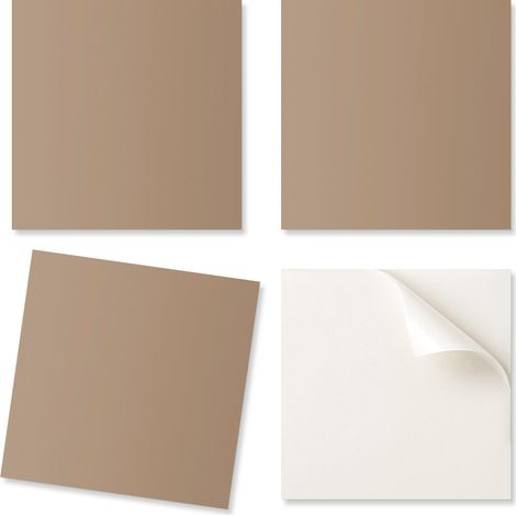 Paquete de baldosas de PVC decorativas para cocina o ba帽o, color marr贸n claro, 4x50x50 cm