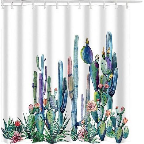 Schimmelresistenter Duschvorhang mit Haken – Hochwertiger, bedruckter Duschvorhang – Waschbar und antibakteriell – Leicht zu reinigen – 180 x 180 cm (1/5)