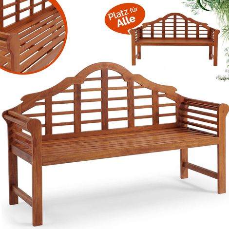 Banc de jardin Marlboro en bois eucalyptus pré-huilé 2 places balcon banc en bois terrasse extérieur petit banc en bois