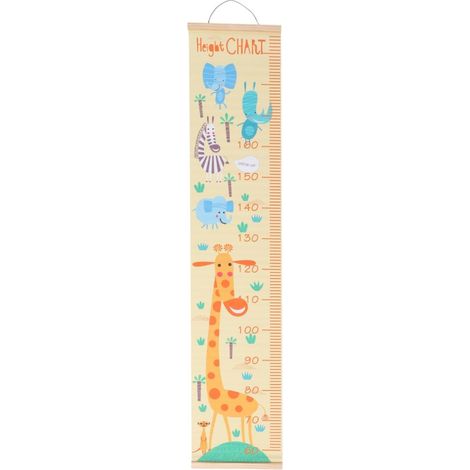Toise Murale Règle de Croissance Style Nordique pour Garçon et Filles Facile à Ranger et Déroulable en Toile D'huile Motif Girafe pour Chambre Garçon Fille (1/5)