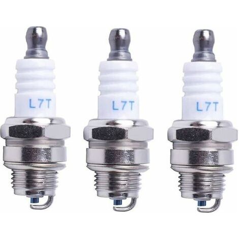 L7T spark plug for chainsaws, lawnmowers and small engines, compatible with STIHL, Husqvarna, NGK BPMR7A 4626, equivalent to RCJ6Y, Champion, Bosch WSR6F, 3-pack--DTEKGAZ (1/4)