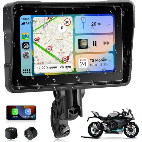 Motorcycle Screen Auto Motorcycle with TPMS Touch Waterproof 5 Inch, GPS Navigation (1/5)