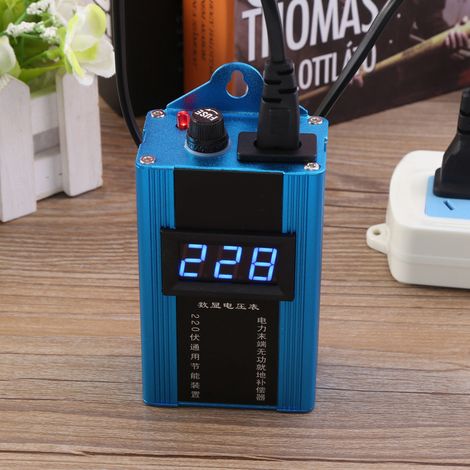 80 kW 110–220 V Haushalts-Digital-LCD-Display Energiesparer mit US-Stecker, blau (1/5)