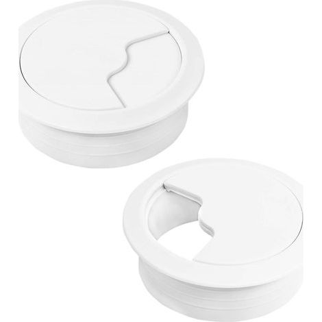 2 Passe-câble,Plastique ABS,Rond 60mm,Système Pression,Bureau,Maison (1/5)