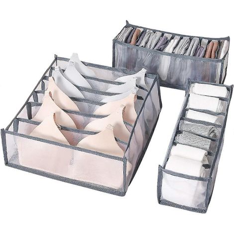pièces Organisateur de tiroir à sous-vêtements, séparateurs de tiroirs de rangement (1/5)