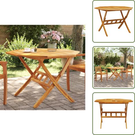 Tavolo da giardino ventilato - vidaXL Tavolo da Giardino Pieghevole Ø110x75cm Legno Massello d'Acacia - Tavolo da giardino stabile