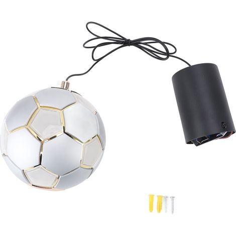 Ortviai Suspension LED en forme de ballon de football pour chambre, salon ou bureau – lumière chaude, finition argentée (1/5)