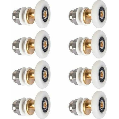 Ruedas para mampara de ducha, rodillos deslizantes, repuesto de 8 piezas, 25 mm