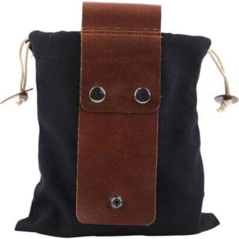 (Green) Foldable Picking Pouch, Oxford Cloth Fruit Picking Bag, Sturdy Tool Bag with Leather Cover for Camping/Picnics/Outdoor Hiking