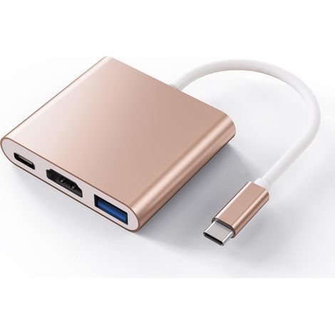 Adattatore da USB C a HDMI, 3 in 1, USB C, HDMI, con 4K @ 30 Hz e USB 3.0, supporta la ricarica rapida da 100 W, hub USB C compatibile con MacBook Pro/Air, Samsung, Huawei, Surface (1/5)