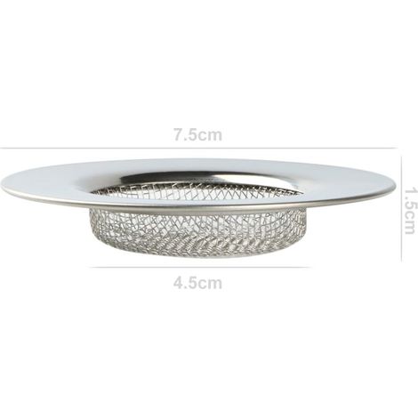 Crépine de lavabo pour Douche, Bain & Cuisine – 3" diamètre Filtre de bonde en maille – 7,6 cm, acier inoxydable (1/4)