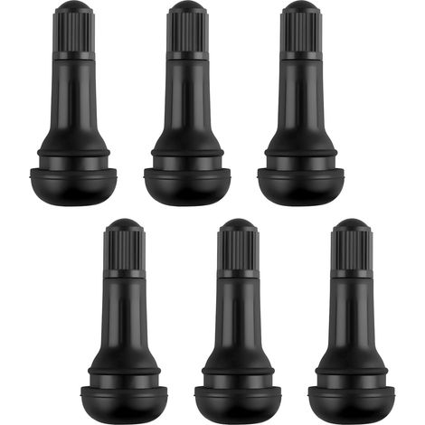 6 Pcs Bouchons de Valve Pneu Voiture, Universel Capuchon Valve Auto en Caoutchouc Snap-in TR413 pour la Plupart des Voitures, Motos et Vélos (1/5)