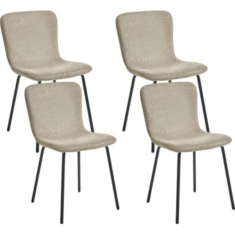 Esszimmerstuhl 4er Set CALDWELL Stoff Beige