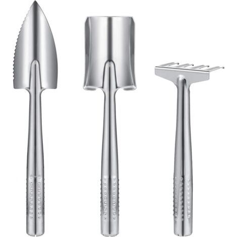 Kit de jardinage 3 pièces, outils de jardin en acier inoxydable, mini outils de jardinage pour enfant adulte (1/5)
