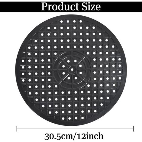 Tapis de lavabo en silicone pliable et antidérapant, tapis de lavabo rond de 30,6 cm, tapis de protection pour lavabo de cuisine avec motif en nid d'abeille (rond noir) (1/3)