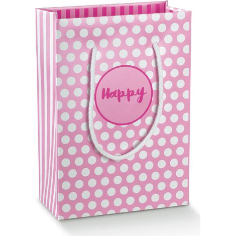 Scotton ShopperBox con Cordino 130 x 70 x 180 Mm Happy Rosa Fuxia 10 Pz