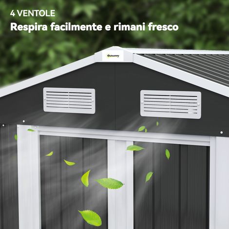 Abri de jardin noir acier 2,6 m² double porte coulissante (1/4)