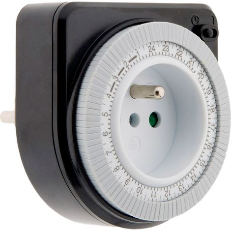 Otio – Programmateur mécanique compact 230V – Réglage rapide – Interrupteur auto/manuel – Programmation quotidienne – Économie d'énergie