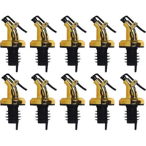 10 becs verseurs à pression pour flacons d'huile électroplaquée, bouchons d'huile-2.5X2.5X8.5CM-Golden
