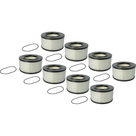 vhbw 8x filtro compatibile con Nilfisk Attix 33-2L IC, 33-2M IC, 33-2M PC, 33-2M, 33-2L IC Mobile aspirapolvere - filtro HEPA nero / bianco